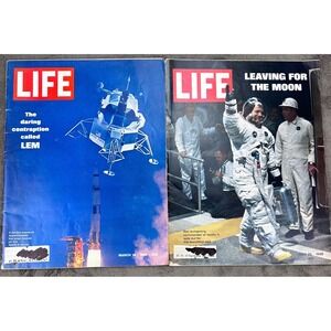 Vintage 1969 LIFE Magazine Apollo 11 Moon Landing Issues March 14 July 25 Set